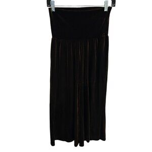 Ninety Pants Brown Velvet Palazzo Size Small Wide Leg Stretch High Rise Boho